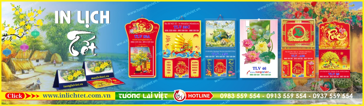 In Lịch Gỗ Tết