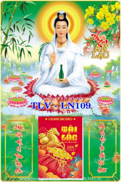 Lịch gỗ laminate Phật Quan Âm