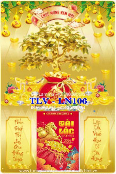 Lịch gỗ laminate Túi Vàng Tài Lộc